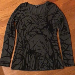 Black and grey knit top